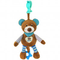Detská plyšová hračka s hracím strojčekom Baby Mix medvedík - modrý 