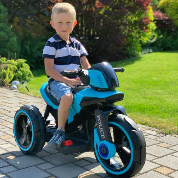 Detská elektrická motorka Baby Mix POLICE - modrá