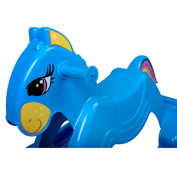 Hojdací koník plastový BAYO 92 cm - modrý