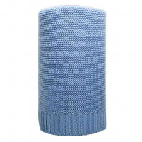 Bambusová pletená detská deka, prikrývka 100x80 cm NEW BABY - modrá 