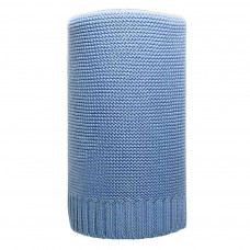 Bambusová pletená detská deka, prikrývka 100x80 cm NEW BABY - modrá Preview