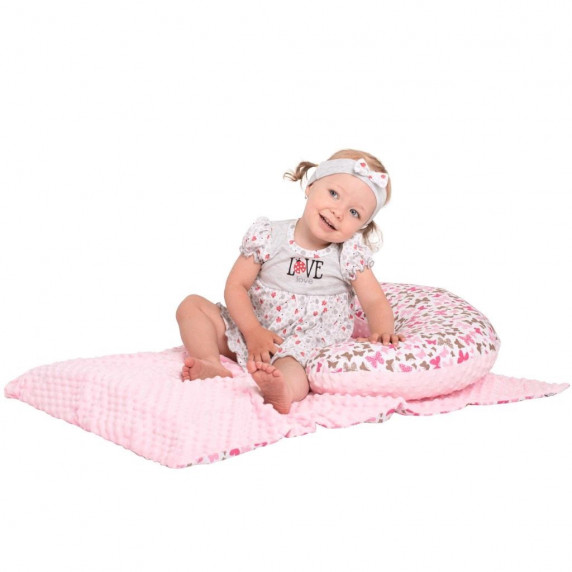 Detská deka z Minky Medvedíkovia 80 x 102 cm New Baby - ružová 