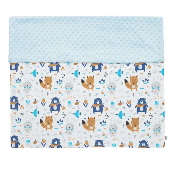 Detská deka z Minky Medvedíkovia 80 x 102 cm New Baby - modrá