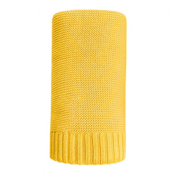 Bambusová pletená detská deka, prikrývka 100x80 cm NEW BABY - žltá
