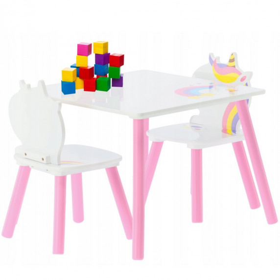 Detský stolík so stoličkami - Jednorožec