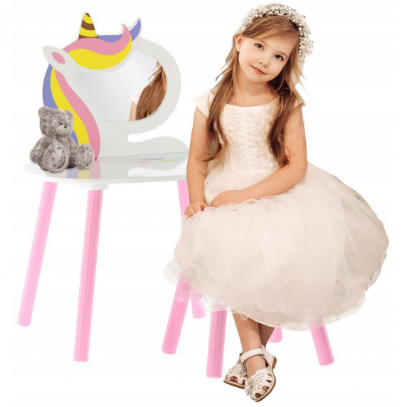 Detský toaletný stolík Inlea4Fun PHO4621 Lily -  Jednorožec