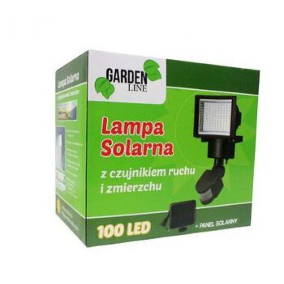 Solárna lampa s pohybovým senzorom 100 LED - čierna - GARDEN LINE 