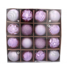 Vianočné gule 16 kusov 6 cm - fialové Preview