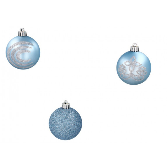Vianočné gule 16 kusov 6 cm - modré