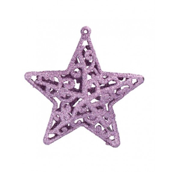 Vianočné ozdoby hviezdy 3 kusy 10 cm Inlea4Fun - fialové