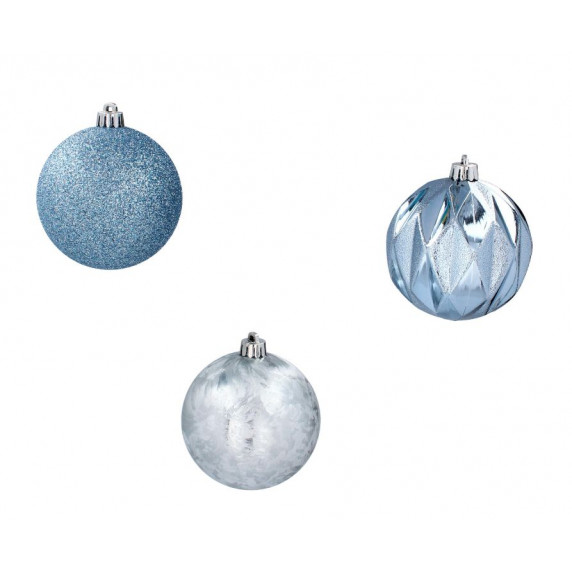 Vianočné gule 6 kusov 8 cm Inlea4Fun - modré