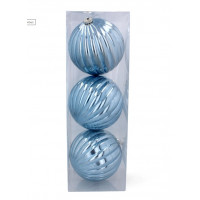 Vianočné gule 3 kusy 15 cm Inlea4Fun - modré 