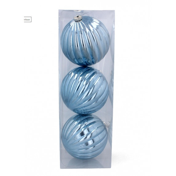 Vianočné gule 3 kusy 15 cm Inlea4Fun - modré