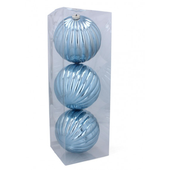 Vianočné gule 3 kusy 15 cm Inlea4Fun - modré