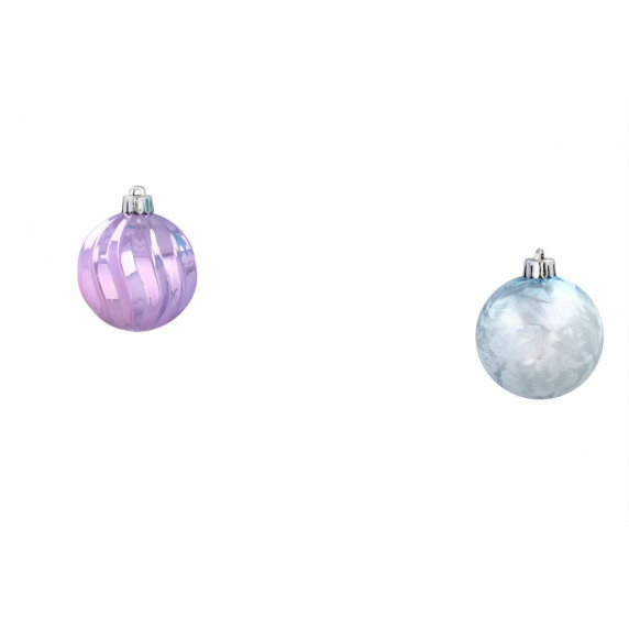 Vianočné ozdoby 16 kusov 6/7 cm Inlea4Fun - fialové/modré/strieborné