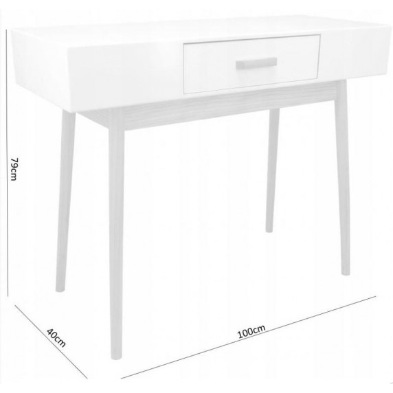 Stôl v škandinávskom štýle so zásuvkou 100 x 40 x 79 cm InGarden SCANDINAVIA