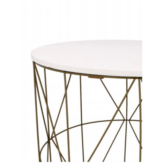 Konferenčný stolík 40/42,5 cm Inlea4Home 9077 - zlatý/biely