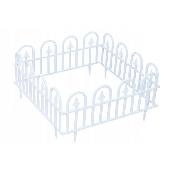 Záhradný plastový plot GARDEN LINE biely 60 x 30,5 cm - sada 4 ks