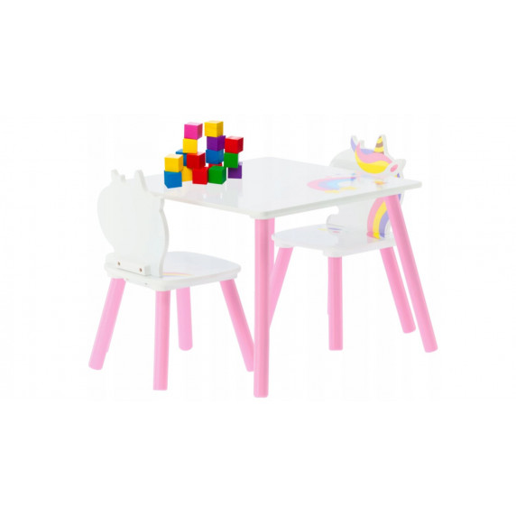 Detský stolík so stoličkami - Jednorožec