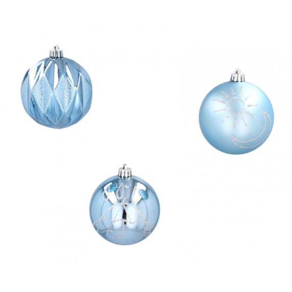Vianočné gule 9 kusov 8 cm Inlea4Fun - modré