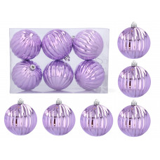 Vianočné gule 6 kusov 8 cm Inlea4Fun - fialové Preview