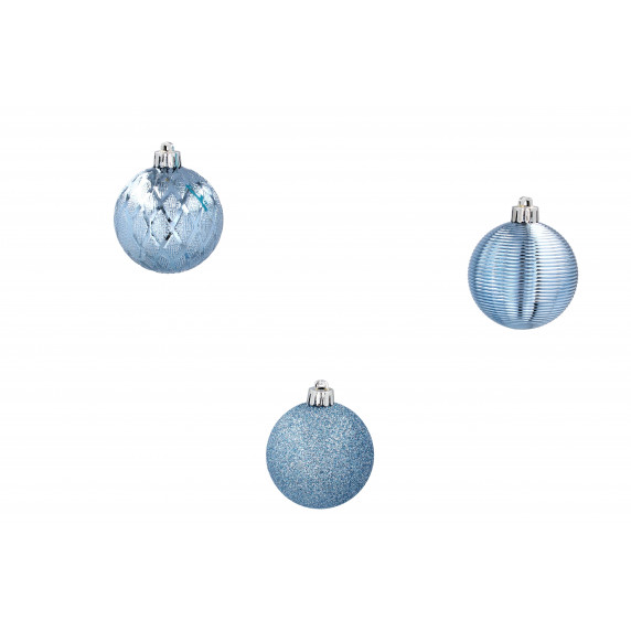 Vianočné gule 25 kusov 6 cm Inlea4Fun - modré