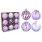 Vianočné gule 9 kusov 8 cm Inlea4Fun - fialové