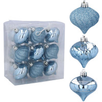 Vianočné ozdoby 18 kusy 6 cm Inlea4Fun - modré 