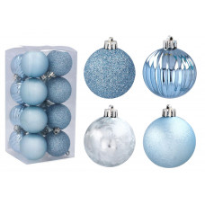 Vianočné gule 16 kusov 5 cm Inlea4Fun - modré Preview