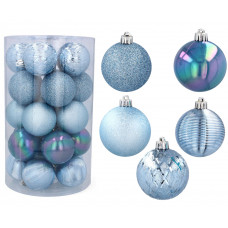 Vianočné gule 25 kusov 6 cm Inlea4Fun - modré Preview