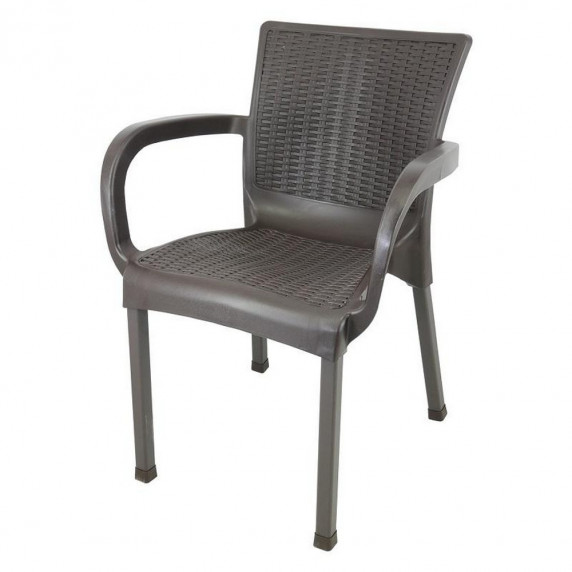 Ratanová záhradná stolička InGarden 60 x 60 x 82 cm - Hnedá
