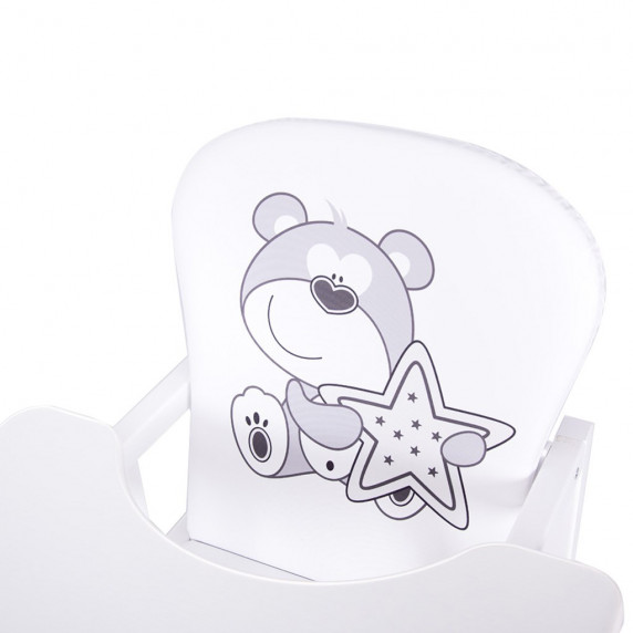 Borovicová stolička medvedík s hviezdičkou Drewex Antonín - Biela