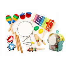 Detské drevené hudobné nástroje v batohu 10 kusov ECOTOYS Preview