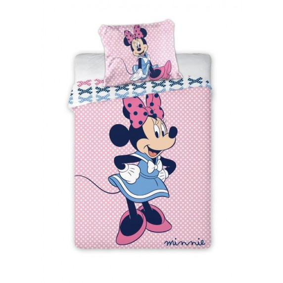 Detské posteľné obliečky Minnie Mouse -bodkované 135 x 100 cm
