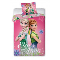 Detské posteľné obliečky 140 x 200 cm Frozen - Elsa a Anna 