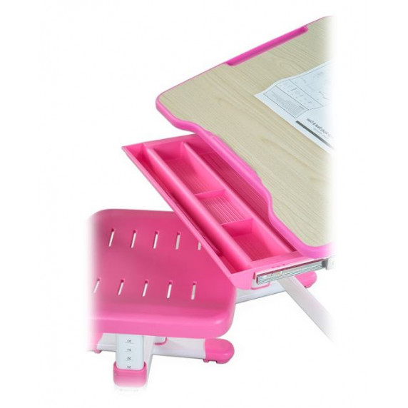 FUN DESK Bambino Detský písací stôl so stoličkou s regulovateľnou výškou - ružový