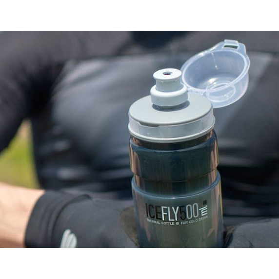 Cyklistická fľaša ELITE ICE FLY 21´ 650 ml - dymová sivá