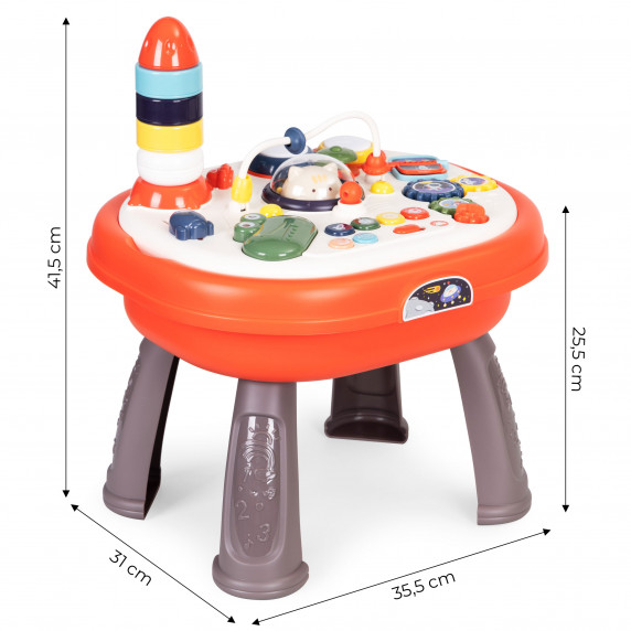 Edukačný stolík so zvukovými a svetelnými efektmi 2 v 1 HUANGER - sivá/oranžová