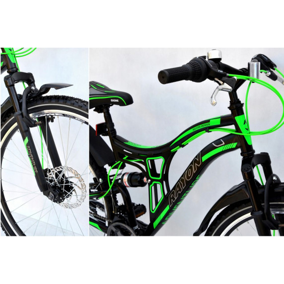 Horský bicykel pánsky Adventure 26" čierno-zelený