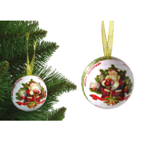 Vianočná ozdoba 7 cm Inlea4Fun - Mikuláš so stromčekom a darčekmi 