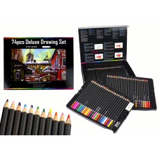 Farebné ceruzky 74 kusov Inlea4Fun DELUXE DRAWING SET Preview
