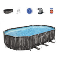 Rodinný bazén 610 x 366 x 122 cm + kartušová filtrácia a schodíky BESTWAY Power Steel 5611R 