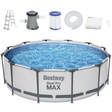 Bazén s konštrukciou 366 x 100 cm BESTWAY 56418 Steel Pro Max + kartušová filtrácia a schodíky Preview