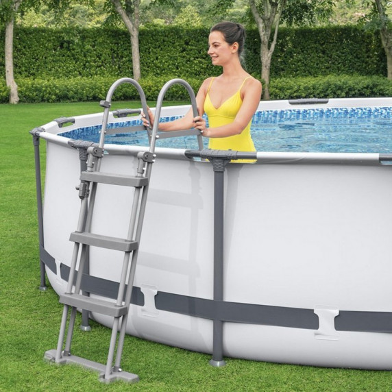 Bazén s konštrukciou 366 x 100 cm BESTWAY 56418 Steel Pro Max + kartušová filtrácia a schodíky