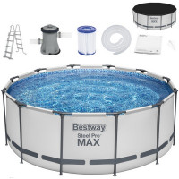 Bazén s konštrukciou 366 x 122 cm BESTWAY 56420 Steel Pro Max + kartušová filtrácia a schodíky 