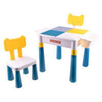 Detský plastový stôl so stoličkou 2 v 1 Inlea4Fun BLOCKS DESK 