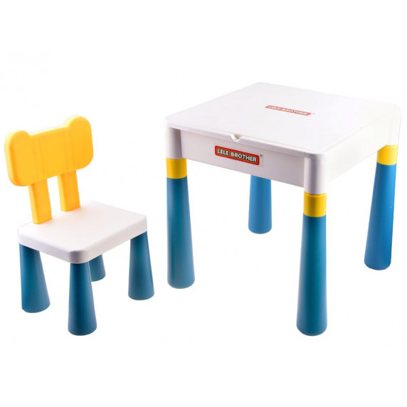 Detský plastový stôl so stoličkou 2 v 1 Inlea4Fun BLOCKS DESK