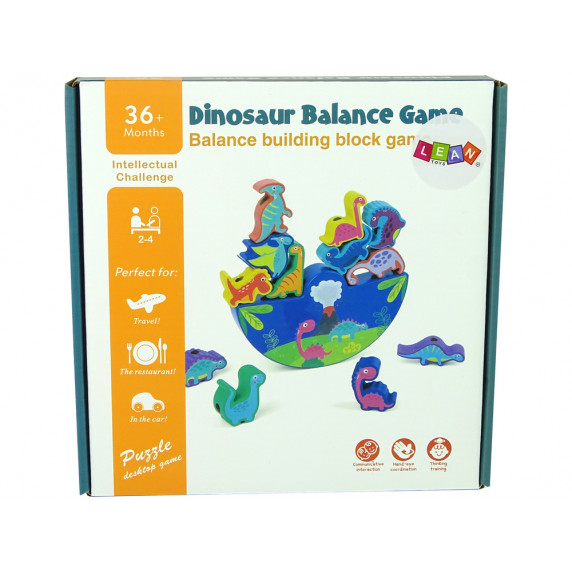 Drevená balančná hra Dinosaurus Inlea4Fun BALANCE GAME
