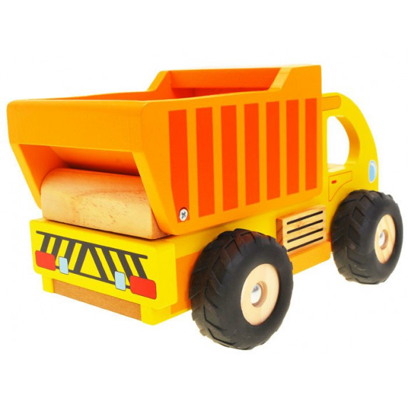 Detský sklápač drevený Inlea4Fun DUMP TRUCK - oranžový