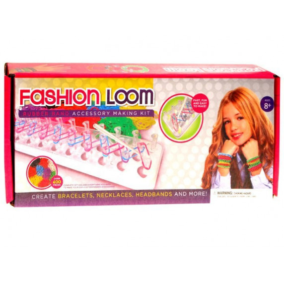 Farebné gumky pre výrobu náramkov 400 kusov Inlea4Fun FASHION Loom Band